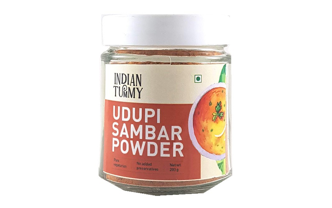 Indian Tummy Udupi Sambar Powder    Glass Jar  200 grams